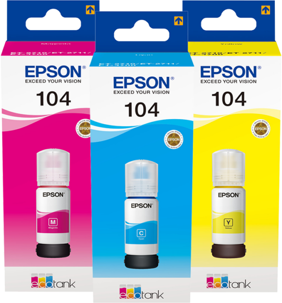 Epson 104 Inktflesjes 3-Color Combo Pack