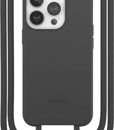 Change Case Apple iPhone 14 Pro Back Cover met Koord Zwart