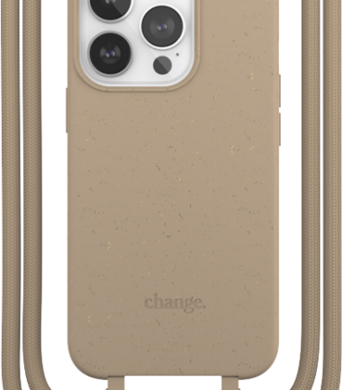 Change Case Apple iPhone 14 Pro Back Cover met Koord Bruin