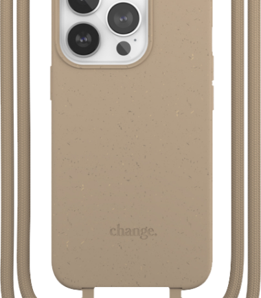 Change Case Apple iPhone 14 Pro Max Back Cover met Koord Bruin