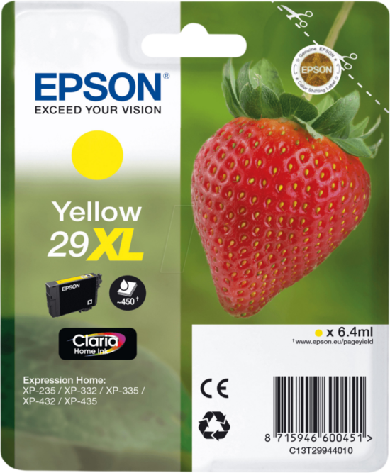 Epson 29XL Cartridge Geel