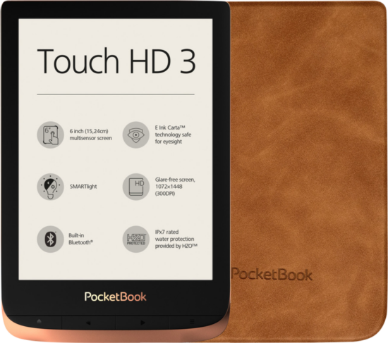 Pocketbook Touch HD 3 Koper + Pocketbook Shell Touch HD 3 Bruin