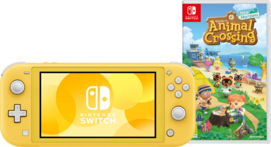 Nintendo Switch Lite Geel + Animal Crossing New Horizons