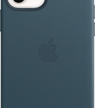 Apple iPhone 12 en 12 Pro Back Cover met MagSafe Leer Baltisch Blauw
