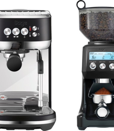 Sage the Bambino Plus Black Truffel + Koffiemolen - Koffieapparaten Espresso Halfautomatisch