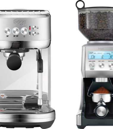 Sage the Bambino Plus Stainless Steel + Koffiemolen - Koffieapparaten Espresso Halfautomatisch