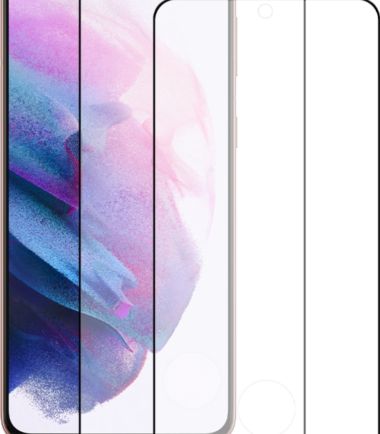 Azuri Tempered Glass Samsung Galaxy S21 Plus Screenprotector Zwart Duo Pack