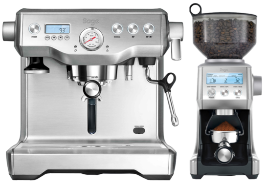 Sage the Dynamic Duo Stainless Steel - Koffieapparaten Espresso Halfautomatisch