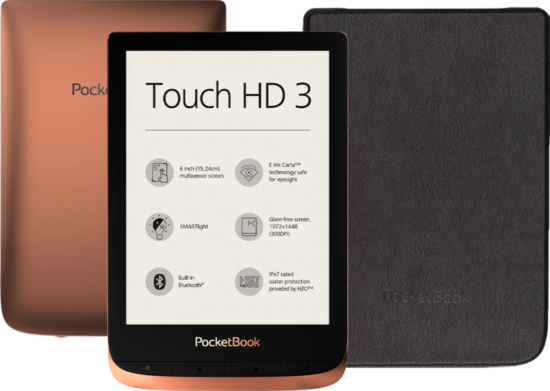 PocketBook Touch HD 3 Koper/Zwart + PocketBook Shell Book Case