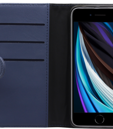 BlueBuilt Apple iPhone SE 2022 / SE 2020 / 8 / 7 2-in-1 Case Leer Blauw