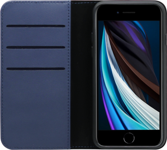BlueBuilt Apple iPhone SE 2022 / SE 2020 / 8 / 7 Book Case Leer Blauw