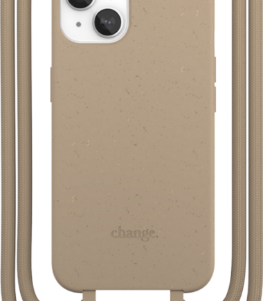 Change Case Apple iPhone 13 Back Cover met Koord Bruin