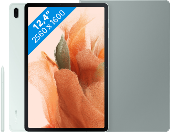 Samsung Galaxy Tab S7 FE 64GB Wifi Groen + Samsung Book Case Groen