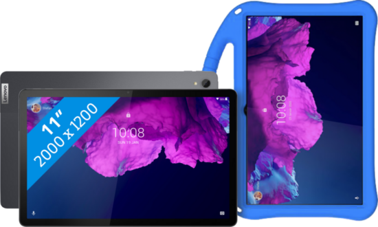 Lenovo Tab P11 Plus 128GB Wifi Grijs + Just in Case Kids Cover Blauw