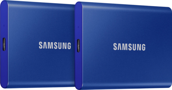 Samsung Portable SSD T7 500GB Blauw  - Duo Pack