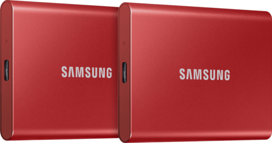Samsung Portable SSD T7 500GB Rood - Duo Pack