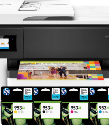 HP Officejet 7740 + 1 set extra inkt