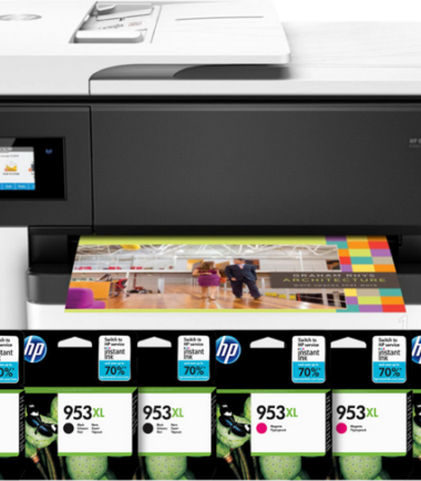 HP Officejet 7740 + 2 sets extra inkt
