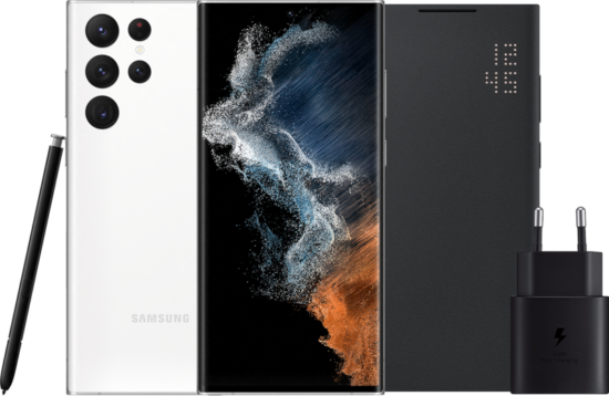 Samsung Galaxy S22 Ultra 256GB Wit 5G + Accessoirepakket