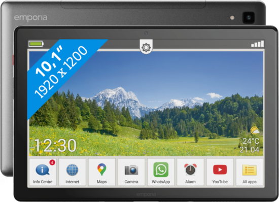 Emporia Senioren Tablet 10.1 inch 32 GB Wifi + 4G Zwart