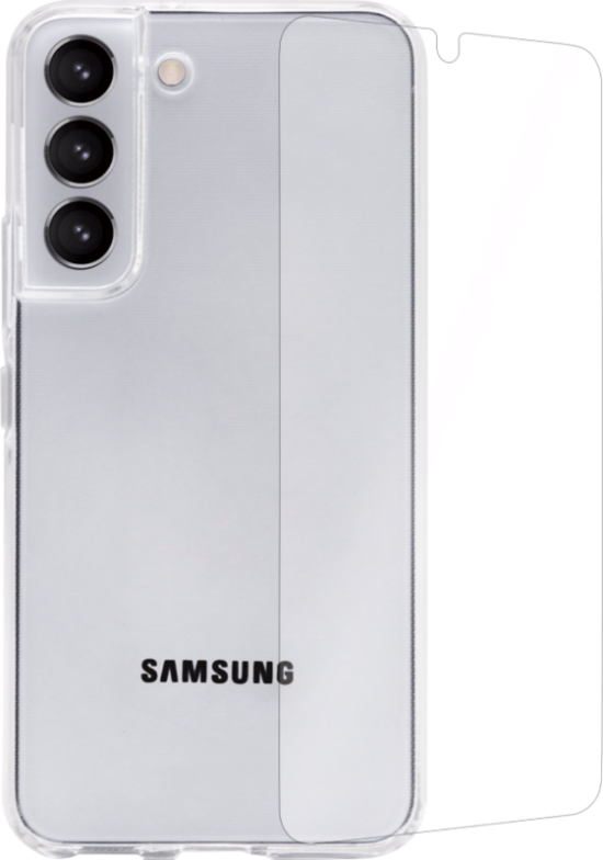 BlueBuilt Samsung Galaxy S22 Plus Blauw Filter Screenprotector + Back Cover Transparant