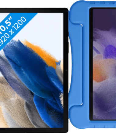 Samsung Galaxy Tab A8 32GB Wifi + 4G Grijs + Just in Case Kids Cover Blauw
