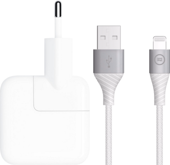 Apple Oplader 12W + BlueBuilt Usb A naar Lightning Kabel 1.5m Nylon