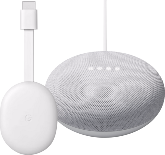 Google Chromecast 4K met Google TV + Google Nest Mini Wit