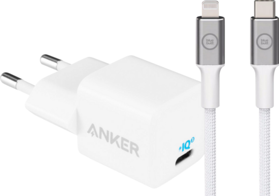Anker Power Delivery Oplader 20W + BlueBuilt Lightning Kabel 1