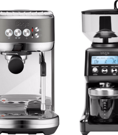Sage The Bambino Plus Black Stainless + Koffiemolen - Koffieapparaten Espresso Halfautomatisch