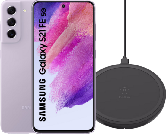 Samsung Galaxy S21 FE 128GB Paars 5G + Belkin Draadloze Oplader 10W
