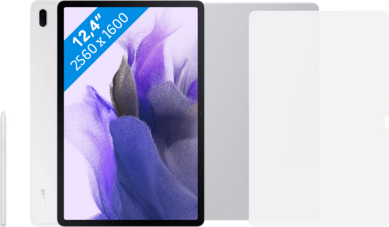 Samsung Galaxy Tab S7 FE 128GB Wifi Zilver + Beschermingspakket