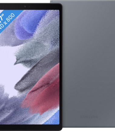 Samsung Galaxy Tab A7 Lite 32GB Wifi Zwart + Book Case Grijs