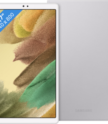 Samsung Galaxy Tab A7 Lite 32GB Wifi Zilver + Book Case Grijs