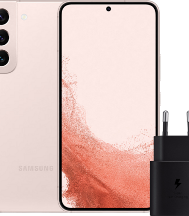 Samsung Galaxy S22 128GB Roze 5G + Samsung Oplader 25 Watt Zwart
