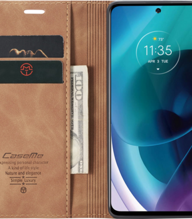 CASEME Motorola Moto G71 Book Case Bruin