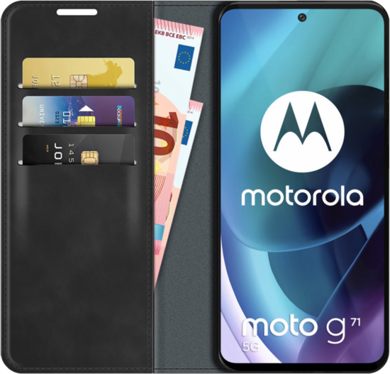 Just in Case Wallet Magnetic Motorola Moto G71 Book Case Zwart