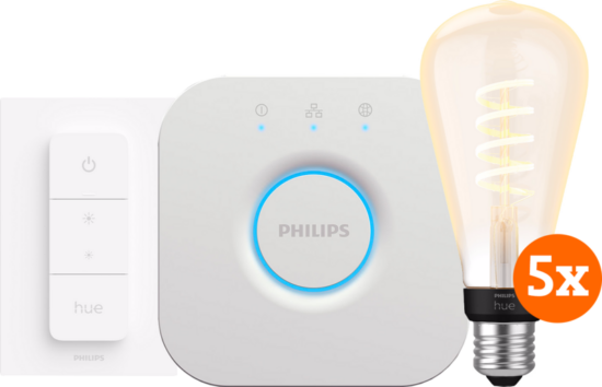Philips Hue Filament White Ambiance Edison XL 5-Pack Startpakket