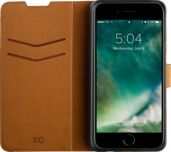 XQISIT Wallet Case Apple iPhone SE 2022 / SE 2020 / 8 / 7 Book Case Zwart