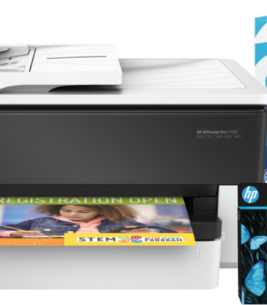 HP Officejet 7720 + 1 set extra inkt + 500 vellen A4 papier