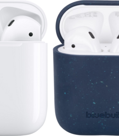 Apple AirPods 2 met oplaadcase + BlueBuilt Hoesje Composteerbaar Donkerblauw