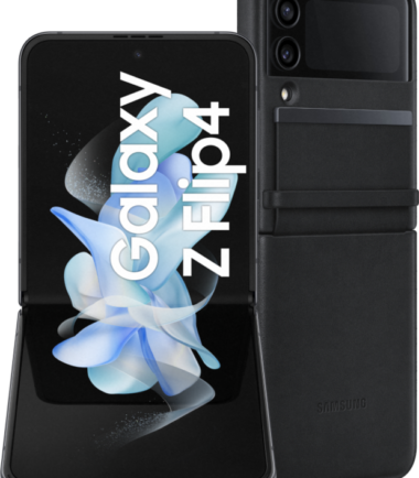 Samsung Galaxy Z Flip 4 256GB Grijs 5G + Back Cover Leer Zwart