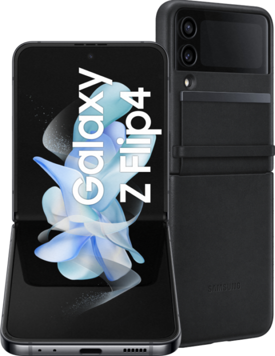 Samsung Galaxy Z Flip 4 256GB Grijs 5G + Back Cover Leer Zwart