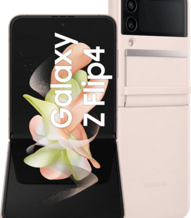 Samsung Galaxy Z Flip 4 256GB Roze Goud 5G + Back Cover Leer Roze