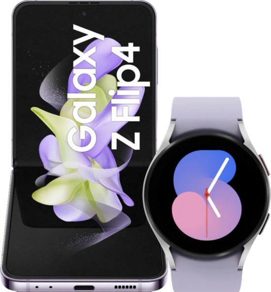 Samsung Galaxy Z Flip 4 256GB Paars 5G + Samsung Galaxy Watch 5 Zilver 40mm