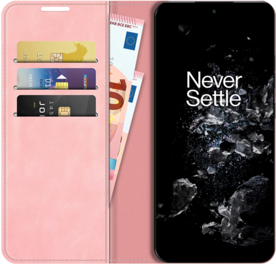 Just in Case Wallet Magnetic OnePlus 10T Book Case Roze