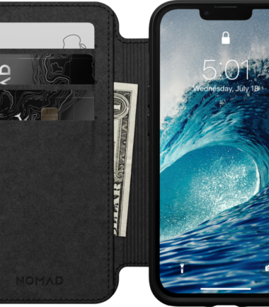Nomad Folio Apple iPhone 14 Book Case met MagSafe Leer Zwart