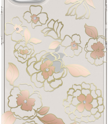 Kate Spade Gold Floral Apple iPhone 14 Plus Back Cover Meerkleurig