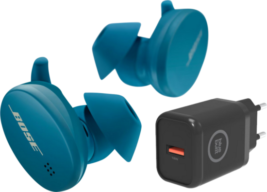 Bose Sport Earbuds Blauw + BlueBuilt Oplader 18W