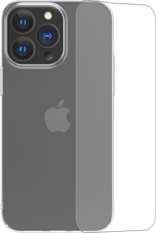 BlueBuilt Apple iPhone 14 Pro Screenprotector + BlueBuilt Hard Case Back Cover Transparant